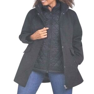 Lands' End Women's Black 3-in-1 Jacket System NEW With Tags Size XL